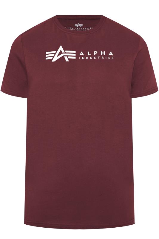 ALPHA INDUSTRIES Big & Tall Burgundy Red 2 Pack Logo T-Shirts_F1.jpg