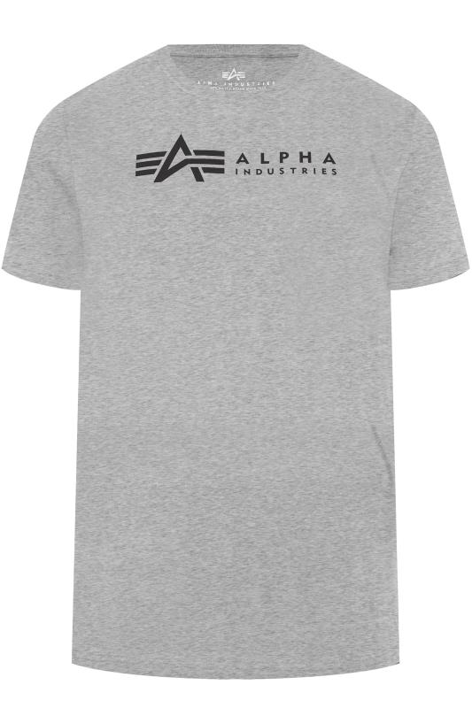 ALPHA INDUSTRIES Big & Tall 2 Pack Navy Blue & Grey Logo T-Shirts 4