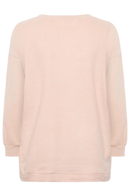 Plus Size Light Pink Soft Touch Fleece Sweatshirt | Yours Clothing 7