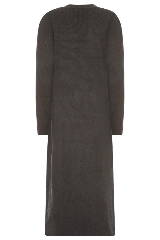 Tall Women's LTS Charcoal Grey Ribbed Maxi Cardigan | Long Tall Sally 7
