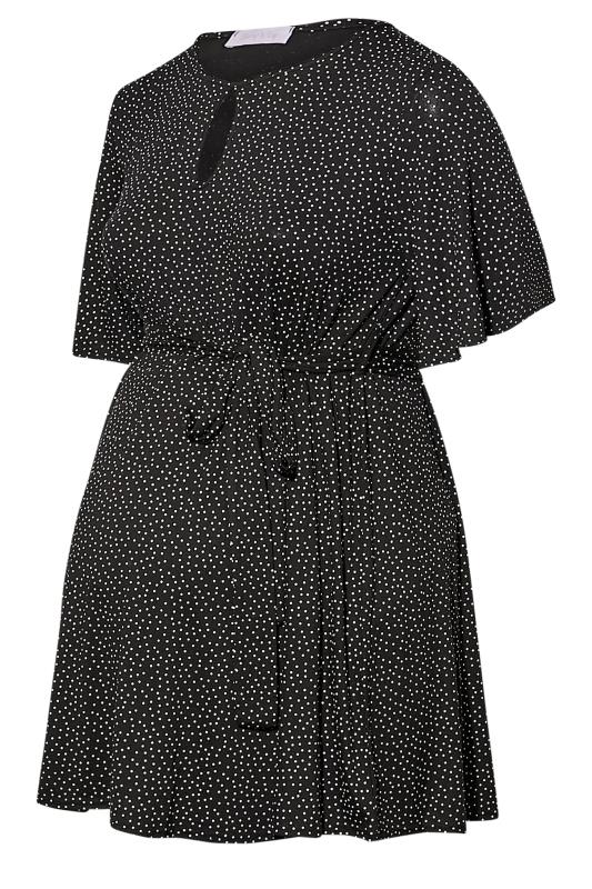 BUMP IT UP MATERNITY Plus Size Black Polka Dot Keyhole Top | Yours Clothing 6