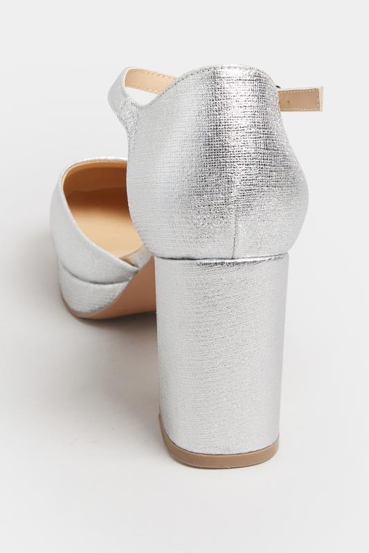 LIMITED COLLECTION Silver Platform Court Shoes In Extra Wide EEE Fit | Yours Clothing 3