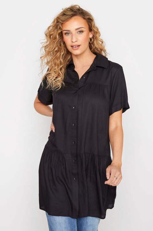  Grande Taille LTS Tall Black Tiered Tunic Top