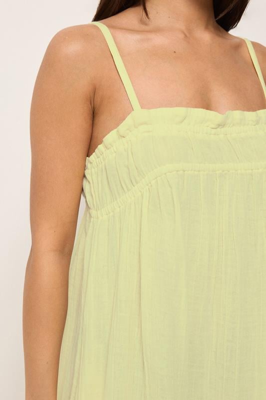 PixieGirl Petite Women's Yellow Cotton Cheesecloth Maxi Dress | PixieGirl 2