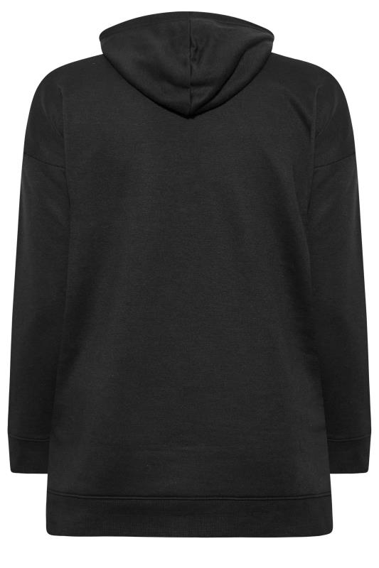 Plus Size Black Overhead Hoodie | Yours Clothing 7