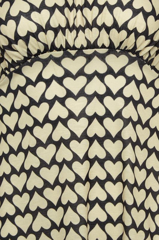 Petite White & Black Heart Print Midi Dress | PixieGirl 5