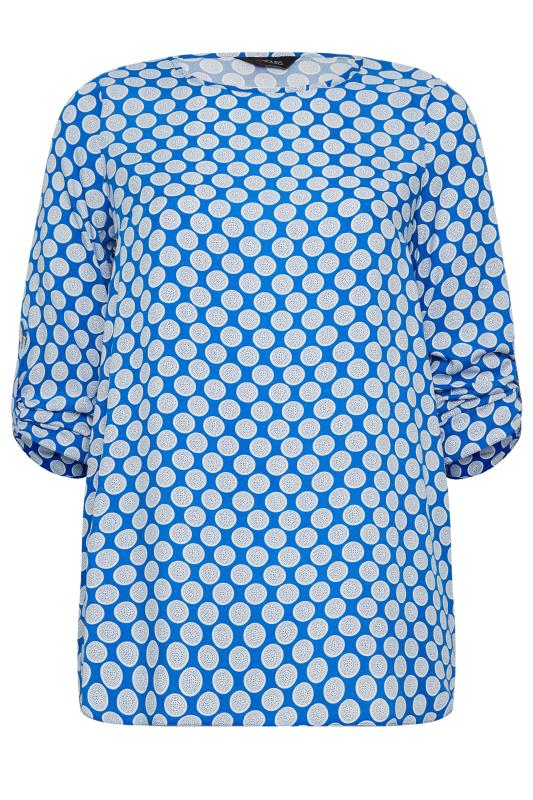 YOURS Plus Size Blue Abstract Spot Print Blouse | Yours Clothing  6