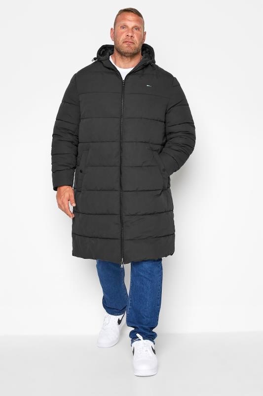 Großen Größen  BadRhino Big & Tall Black Longline Hooded Jacket