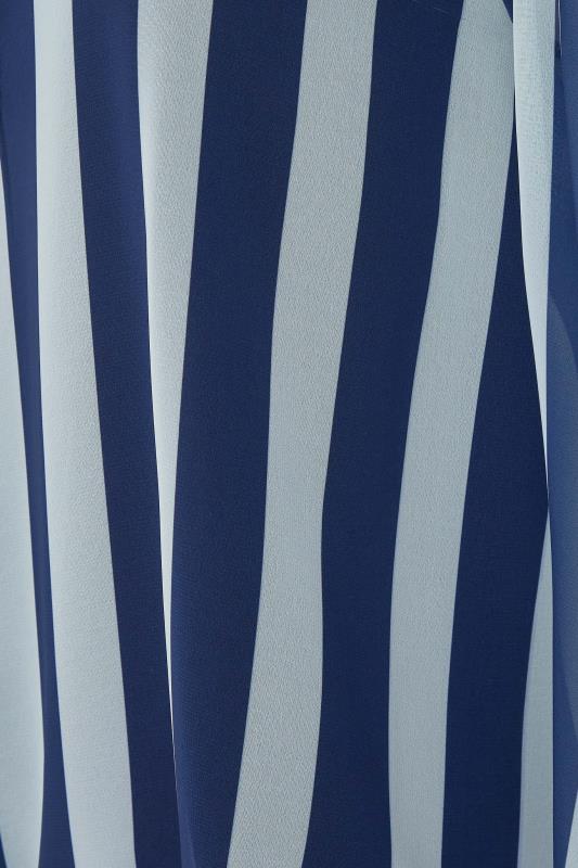M&Co Navy Blue Stripe Tie Neck Blouse | M&Co 5