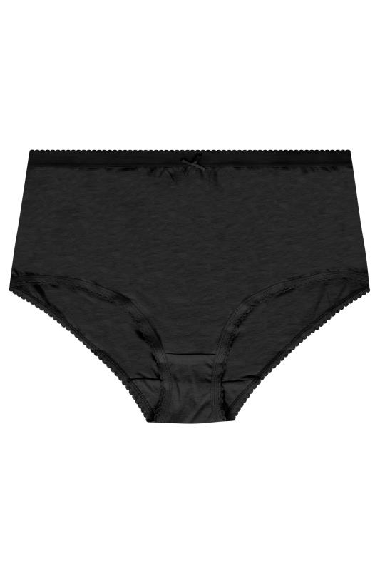 YOURS Plus Size Curve 5 PACK Black Floral Full Briefs | Yours Clothing  6