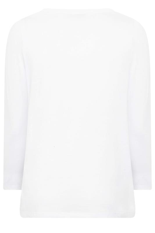 Plus Size White Long Sleeve T-Shirt - Petite | Yours Clothing 7