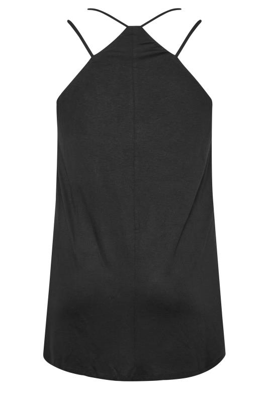YOURS Plus Size Black Embroidered Neck Vest Top | Yours Clothing 7