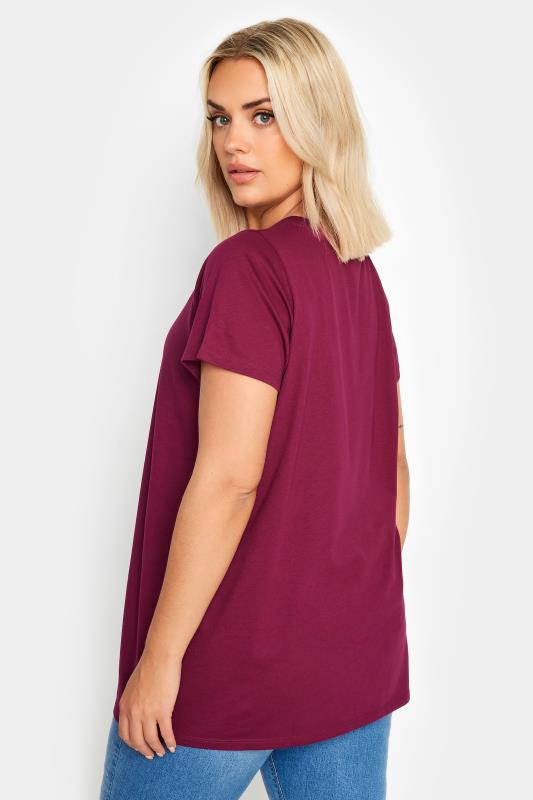 YOURS Plus Size Purple Core T-Shirt | Yours Clothing 3