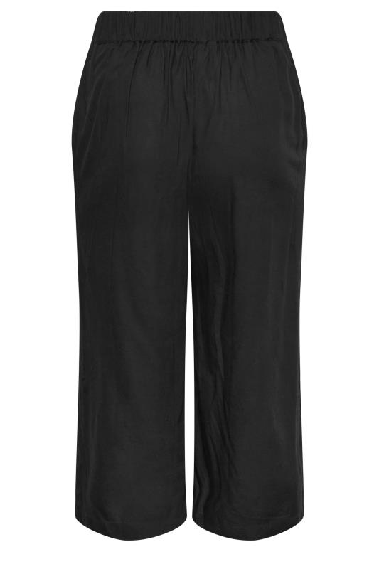 YOURS Plus Size Black Cropped Trousers | Yours Clothing 6