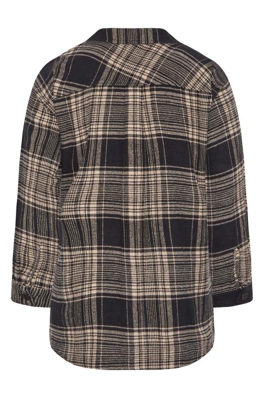 LIMITED COLLECTION Plus Size Black & Brown Checked Shacket | Yours Clothing 7