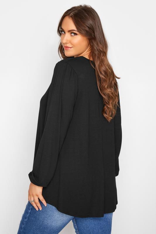 LIMITED COLLECTION Curve Black Balloon Sleeve Swing Top 3