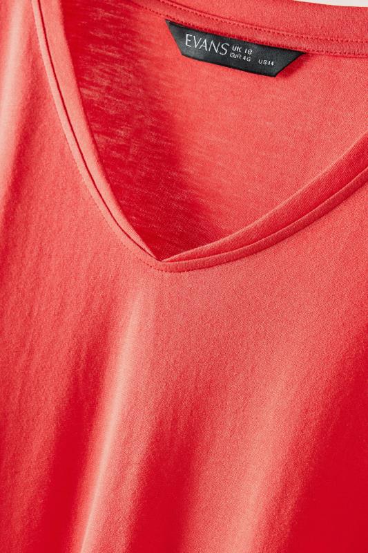 EVANS Plus Size Red V-Neck Modal Rich T-Shirt | Evans 8