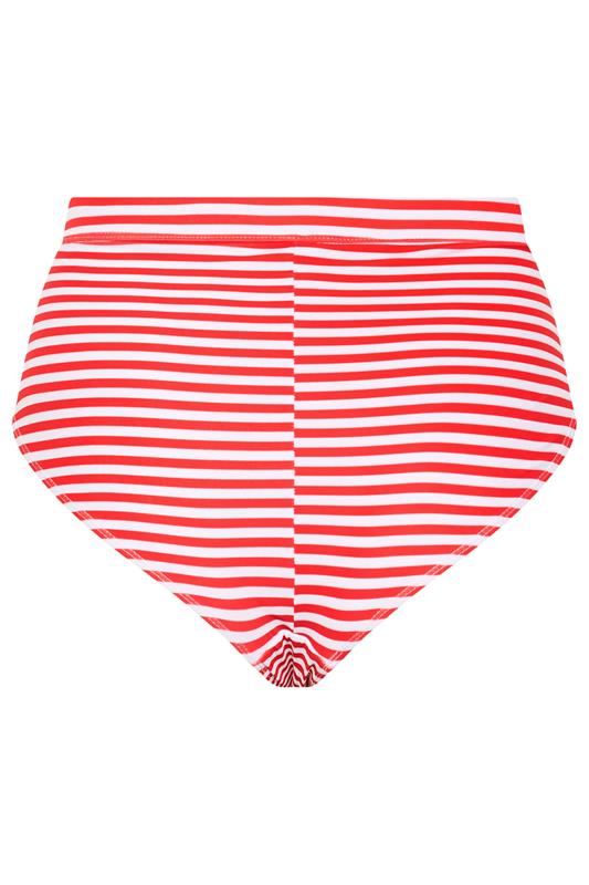 LIMITED COLLECTION Plus Size Red Stripe Bikini Briefs | Yours Clothing 7