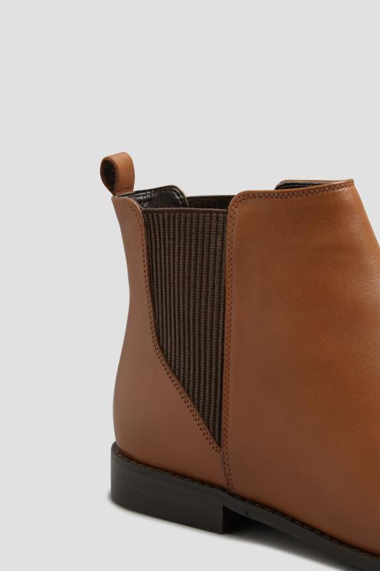 LTS Tall Brown Leather Chelsea Boots In Standard D Fit 4