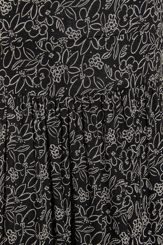 LTS Tall Black Sketch Floral Print Maxi Dress 4