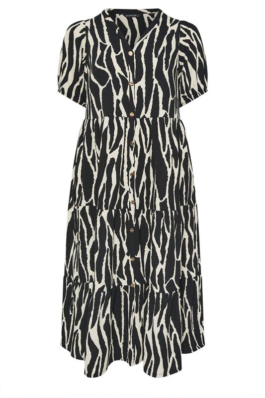 EVANS Plus Size Black Zebra Print Tiered Maxi Dress | Evans 6