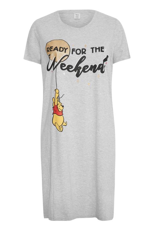 DISNEY Plus Size Grey Winnie The Pooh Balloon Nightdress | Yours Clothing 5