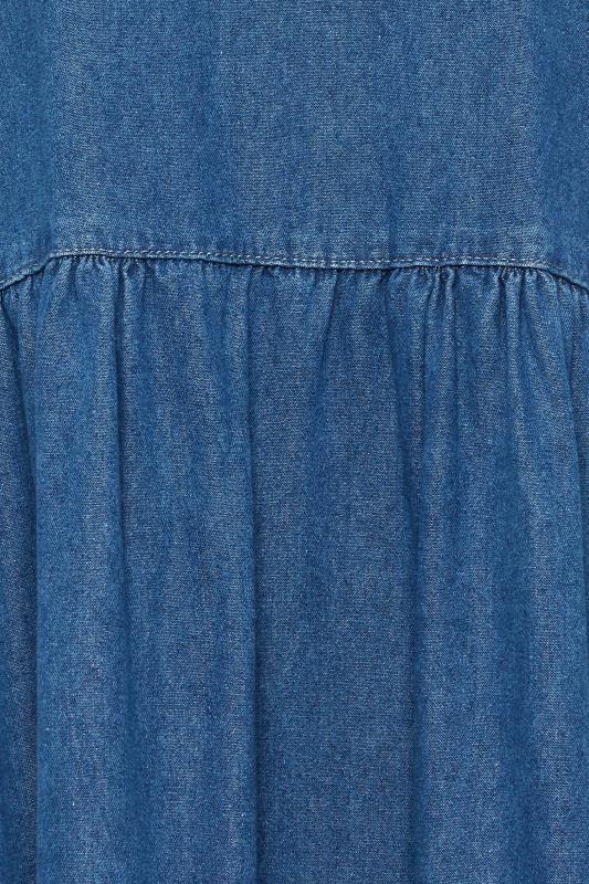 LTS Tall Women's Blue Denim Tiered Midi Dress | Long Tall Sally 4