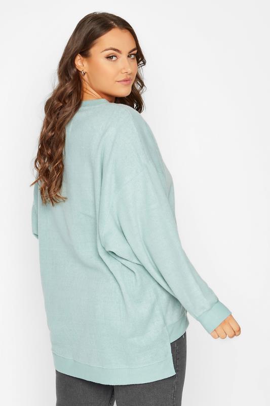 Plus Size Mint Green Soft Touch Fleece Sweatshirt | Yours Clothing 3