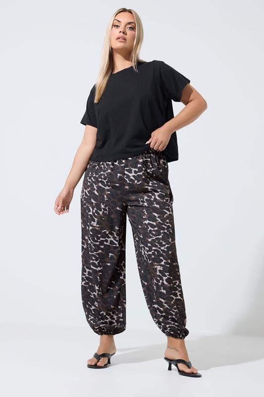  Limited Collection Ballonhose mit Leopardenmuster in Braun