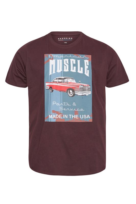 BadRhino Big & Tall Burgundy Red American Muscle Car Graphic Print T-Shirt_X.jpg
