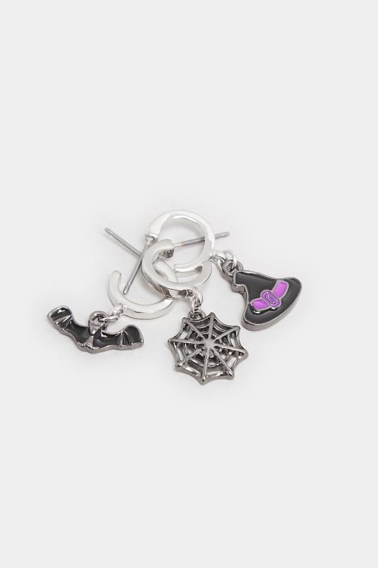 3 PACK Silver Halloween Small Hoop Earrings | Yours Clothing  3