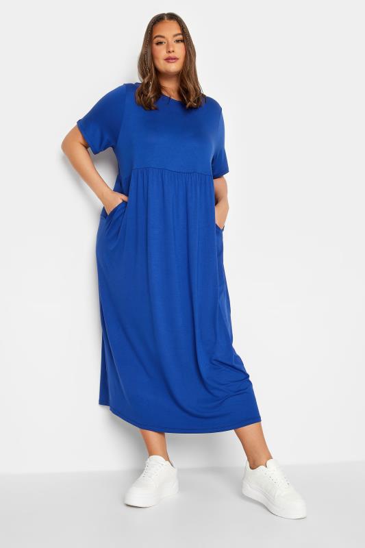 LIMITED COLLECTION Plus Size Blue Pocket Maxi Dress | Yours Clothing 2
