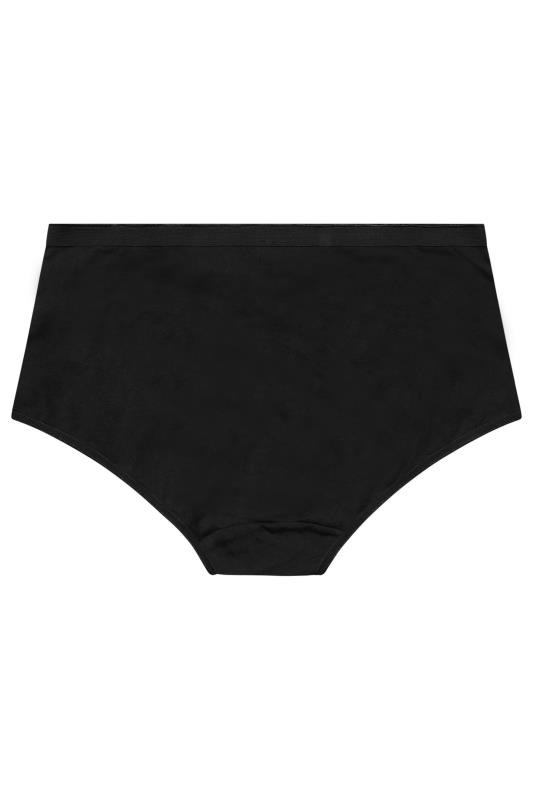 YOURS 4 PACK Plus Size Black Cotton Stretch Full Briefs | Yours Clothing 6