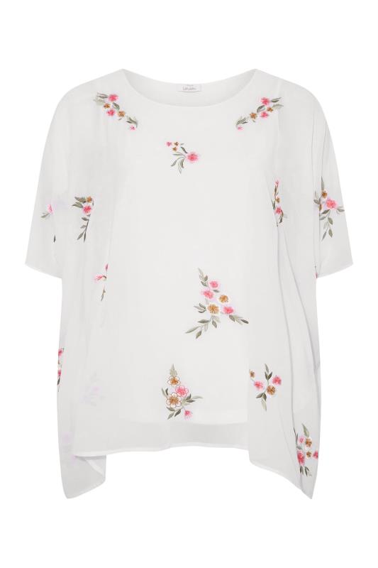 YOURS LONDON Curve White Embroidered Floral Cape Top_X.jpg