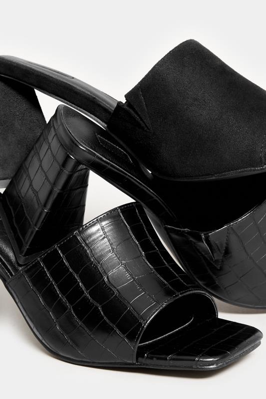 LIMITED COLLECTION Black Triangular Heeled Mules In Wide E Fit & Extra Wide EEE Fit | Yours Clothing 8