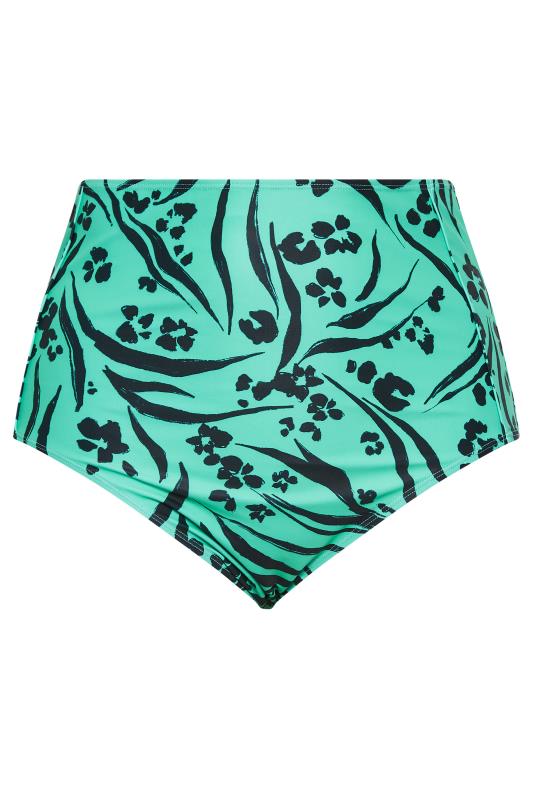 YOURS Curve Turquoise Green Animal Print Bikini Bottoms | Yours Clothing  6