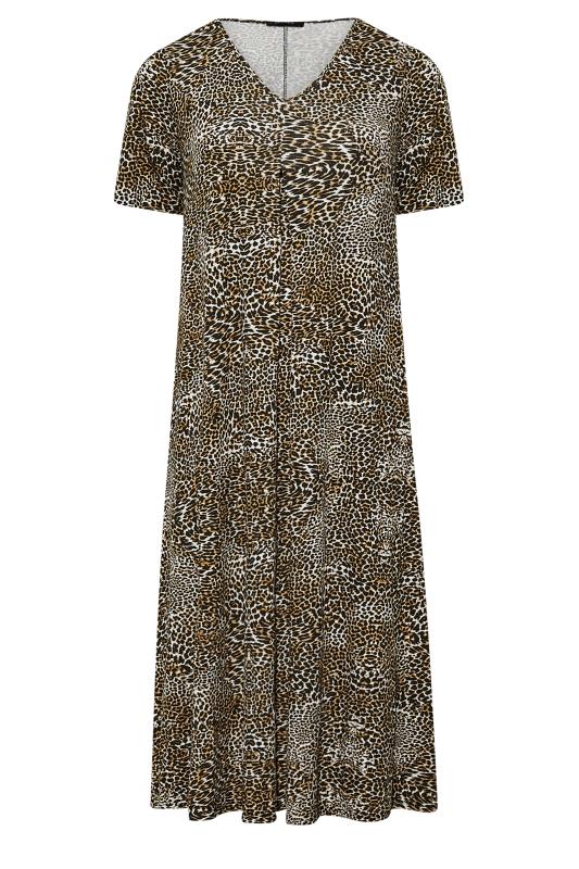 LIMITED COLLECTION Plus Size Brown Animal Print Pleat Front Maxi Dress | Yours Clothing  6