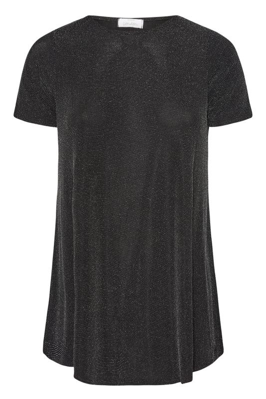 Plus Size YOURS LONDON Black Glitter Swing Top | Yours Clothing 6