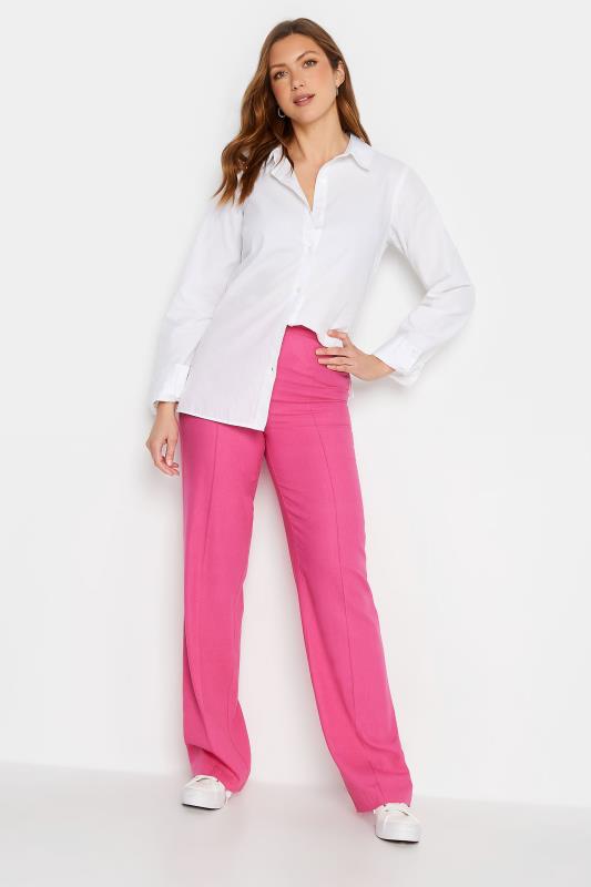 LTS Tall Hot Pink Linen Look Trousers | Long Tall Sally  2