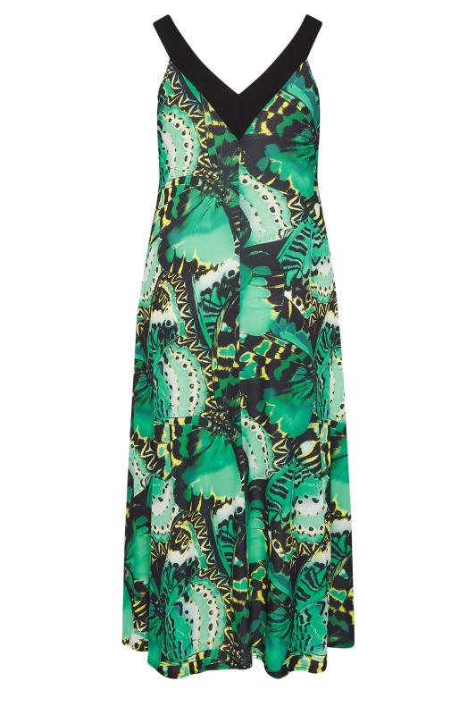 YOURS LONDON Plus Size Green Butterfly Print Maxi Dress | Yours Clothing 7