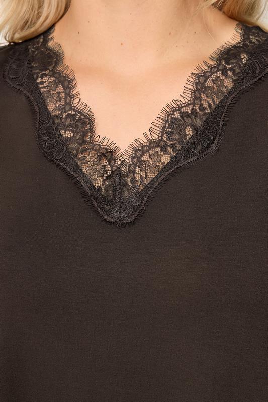 YOURS Plus Size Black Lace Satin Scarf | Yours Clothing 4