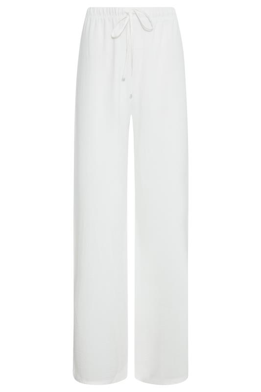 LTS Tall White Crepe Wide Leg Trousers 4