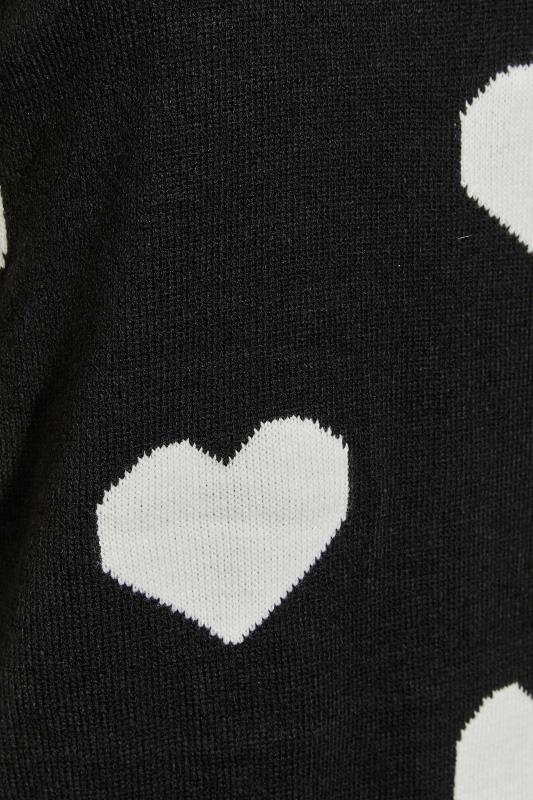 Plus Size Black Heart Jacquard Knit Jumper | Yours Clothing 5