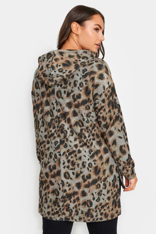 YOURS Curve Plus Size Brown Leopard Print Hoodie | Yours Clothing  3