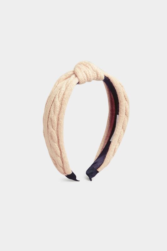 Plus Size  Cream Cable Knit Headband
