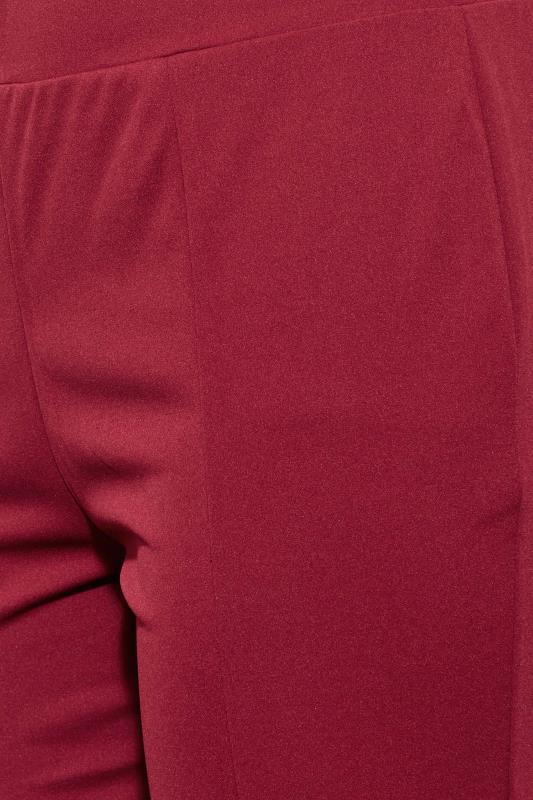 Plus Size Wine Red Stretch Tapered Trousers - Petite | Yours Clothing 3