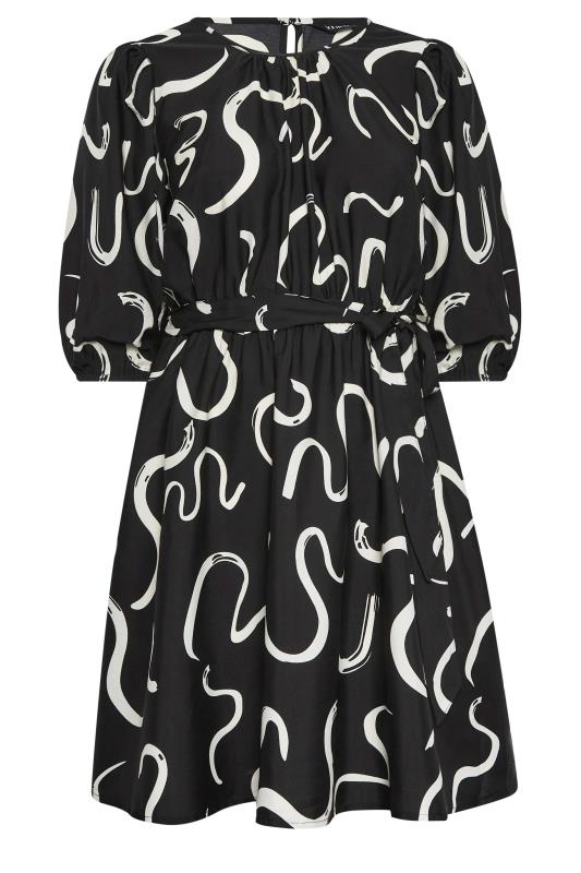 YOURS Plus Size Black Swirl Print Mini Dress | Yours Clothing 6