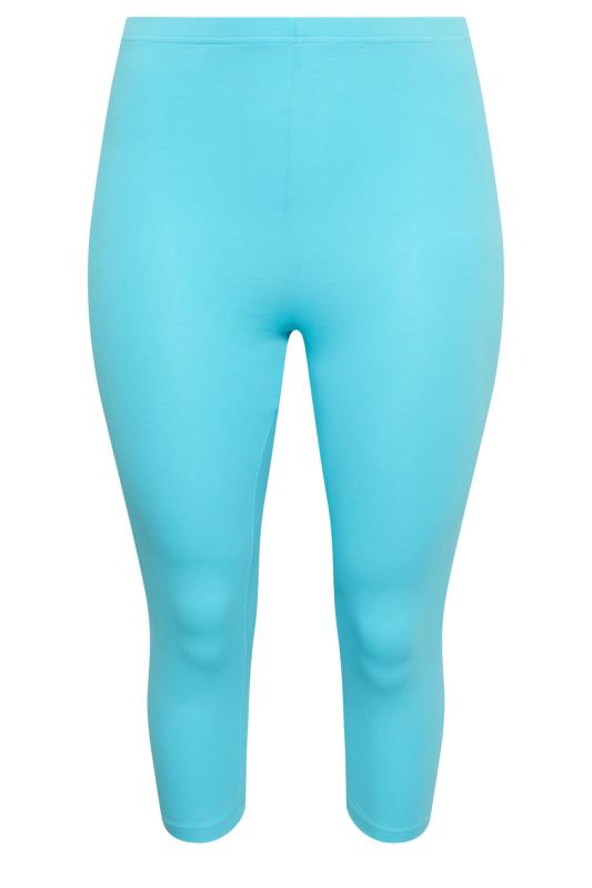 YOURS Plus Size Light Blue Cropped Leggings | Yours Clothing 5