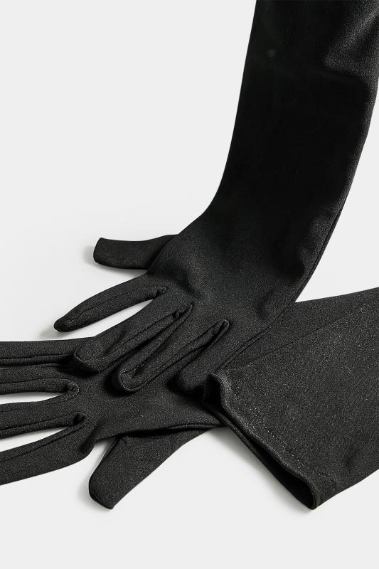 Plus Size Black Long Gloves | Yours Clothing 4