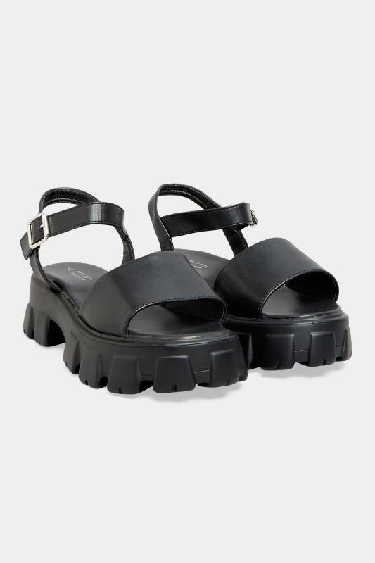 LIMITED COLLECTION Plus Size Black Chunky Platform Sandals In Extra Wide EEE Fit | Yours Clothing  2